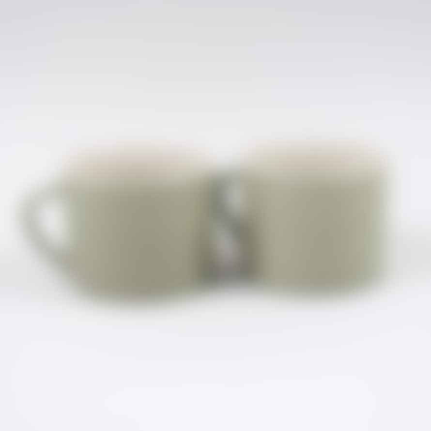 Nkuku Pair of Short Ela Mugs - Sage Green