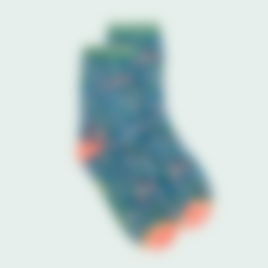 White Stuff Cow Floral Ankle Socks - Teal Multi