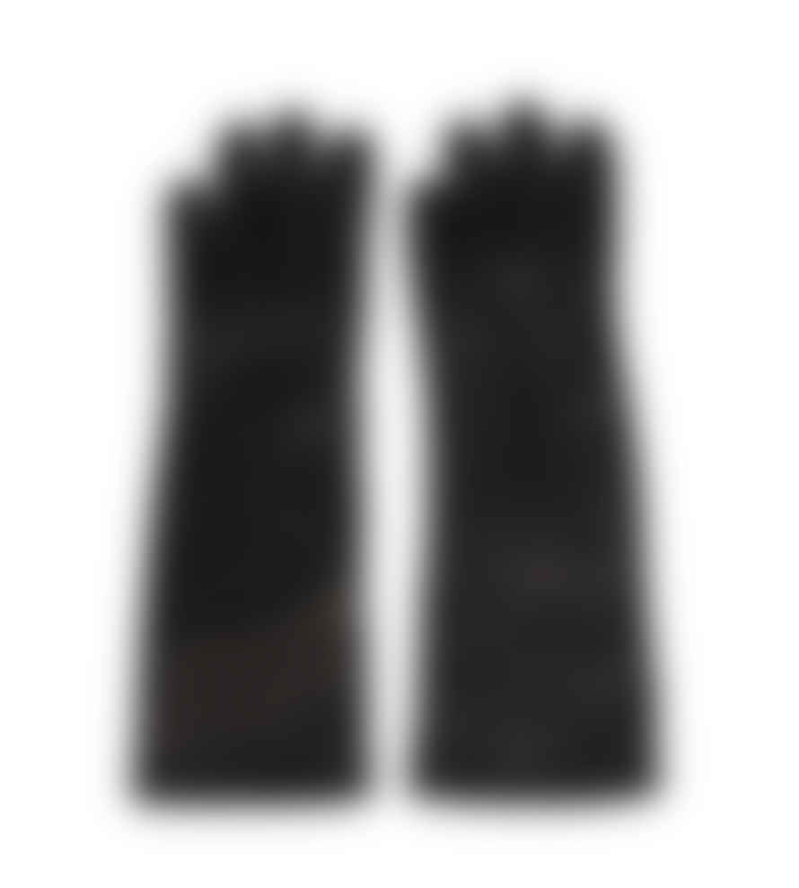 Burberry  Black Embossed Logo Leather Gloves