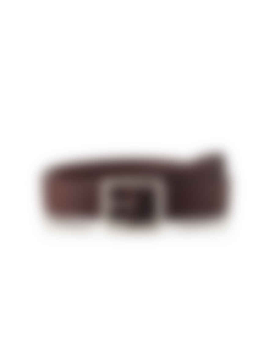 Hugo Boss Dark Brown Leather Ralf Monogram Belt