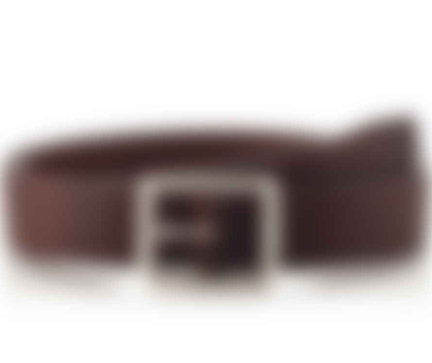 Hugo Boss Dark Brown Leather Ralf Monogram Belt