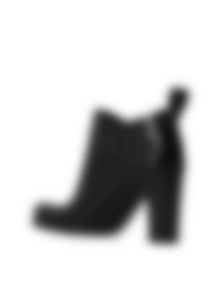 Bottega Veneta  Black Shine Square Toe Ankle Boots