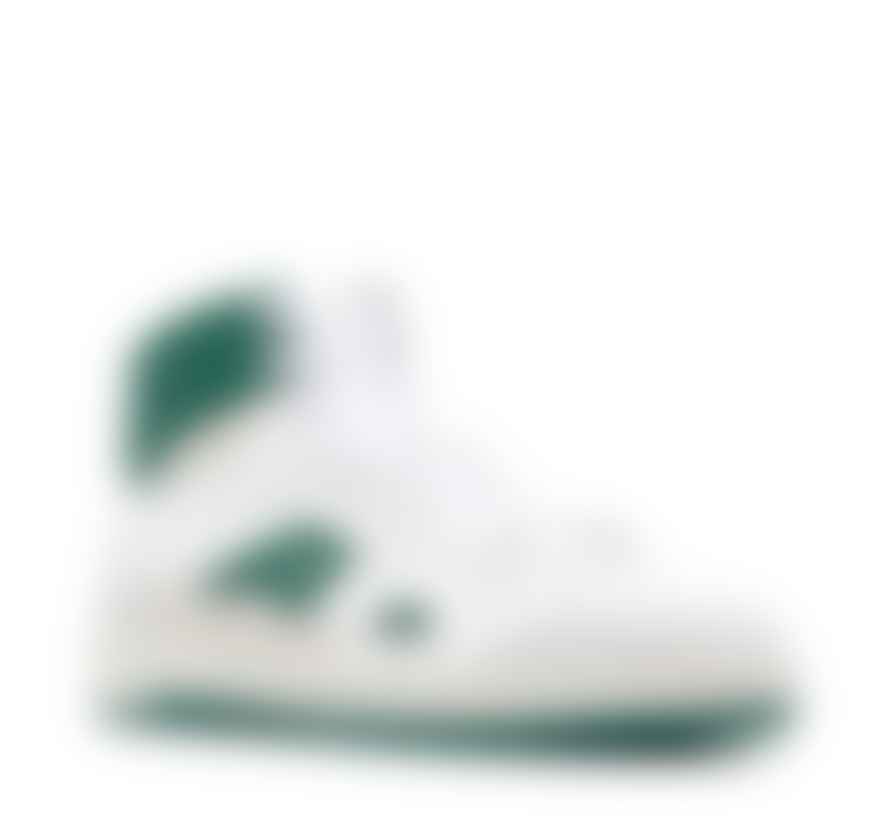 Axel Arigato White and Kale Green A Dice High Top Sneakers