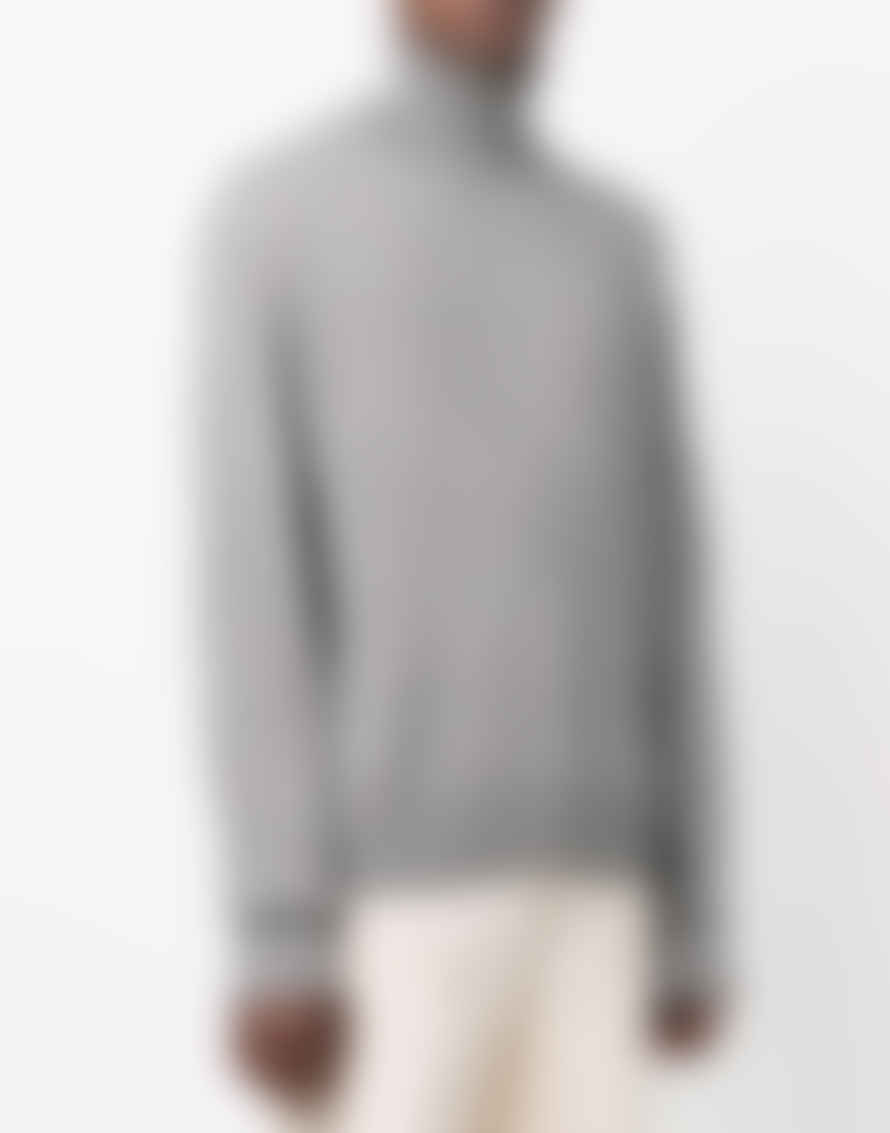 Off White Medium Grey Basic Knit Turtleneck Sweater