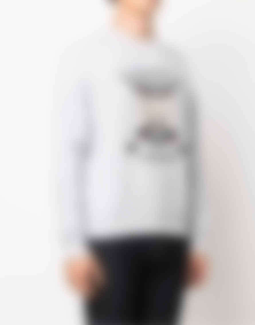 Maison KitsunÃ© Light Grey Melange Fox Logo Sweatshirt