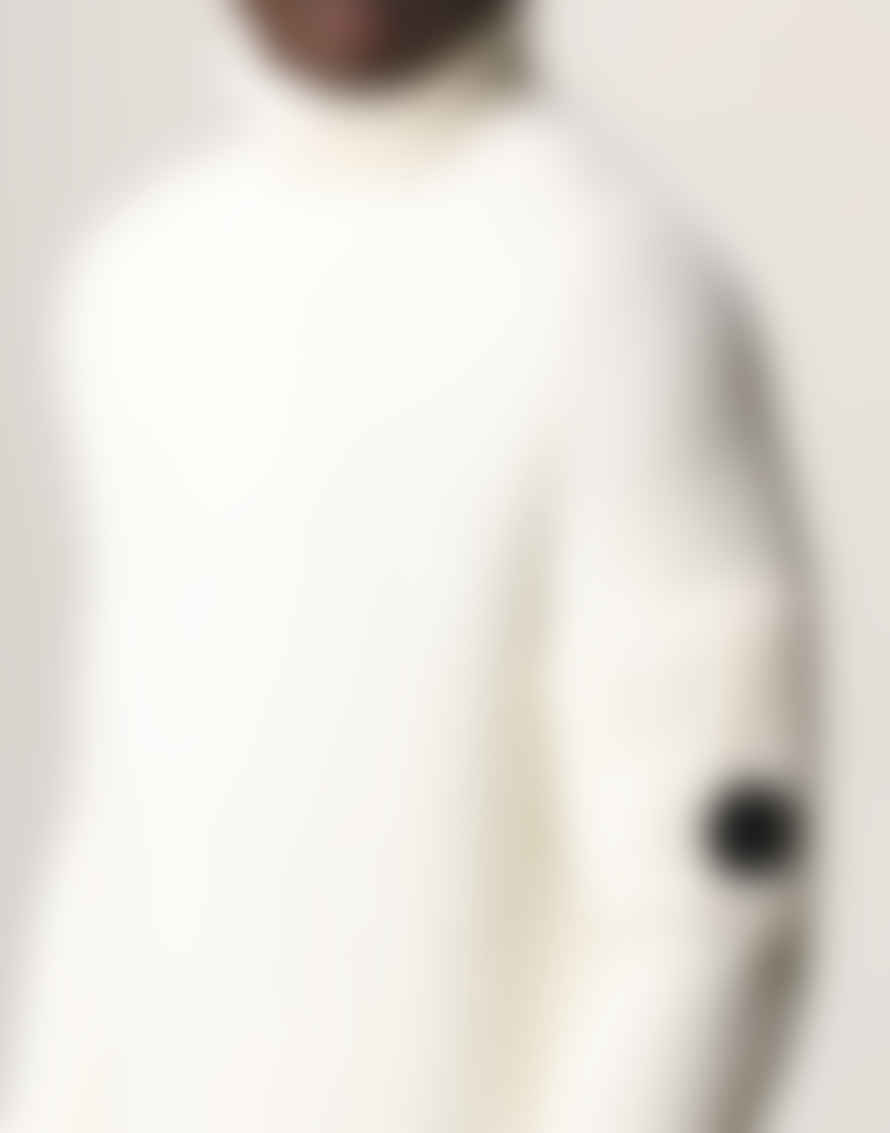 C.P. Company Gauze White Lens Logo Turtleneck Sweater