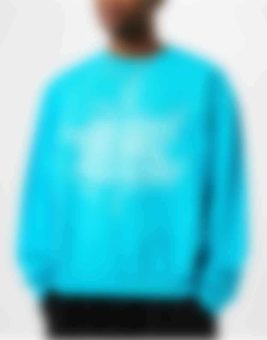 Acne Studios  Fluo Blue Franzisko Devil Glow Logo Sweatshirt