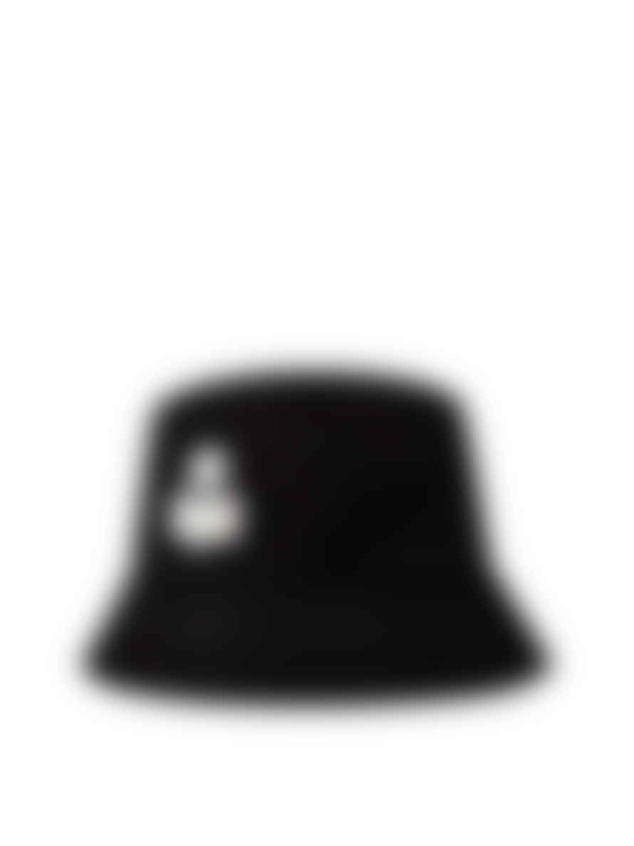 Isabel Marant Black and Ecru Haley Embroidered Logo Bucket Hat