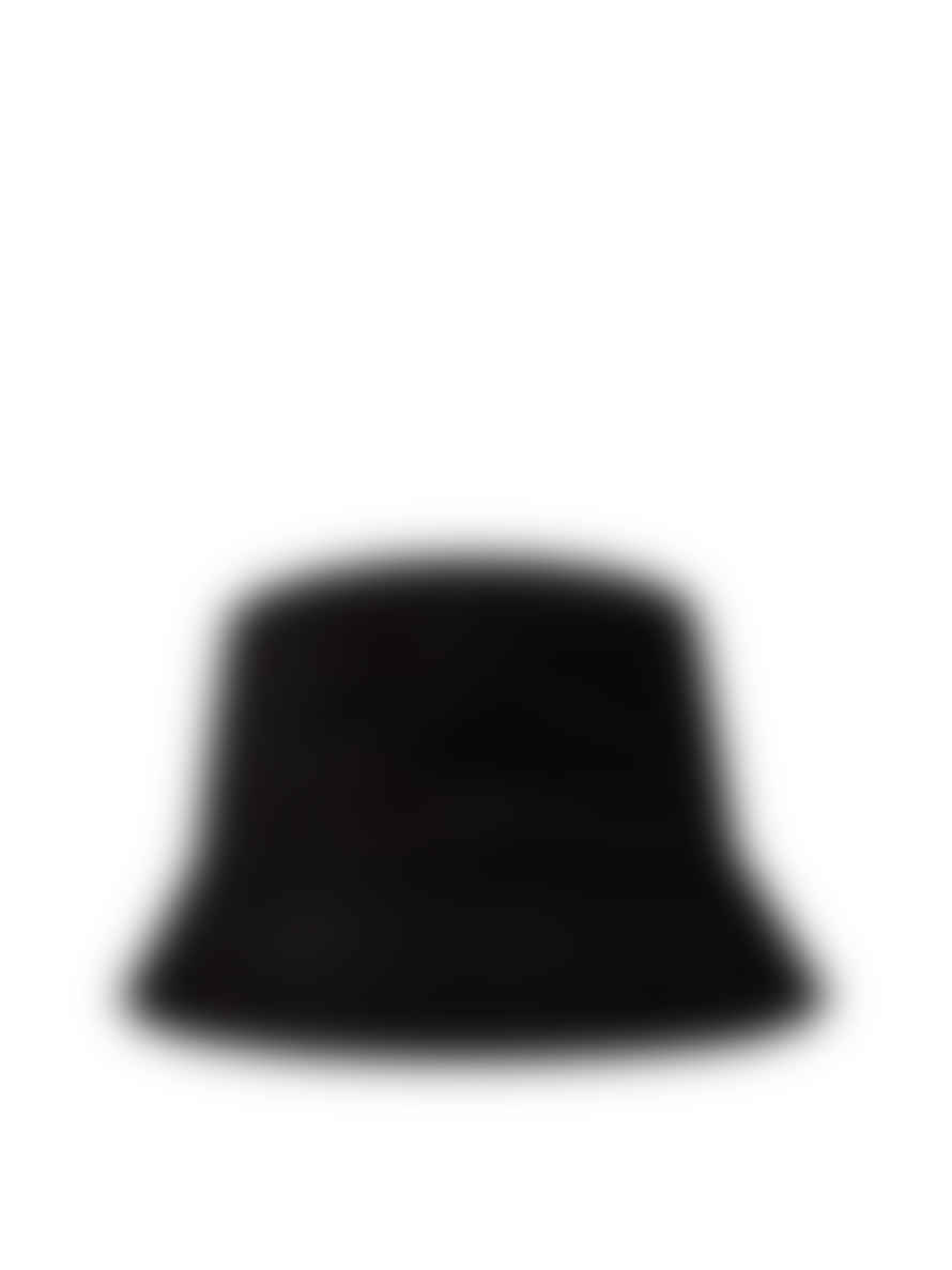 Isabel Marant Black and Ecru Haley Embroidered Logo Bucket Hat