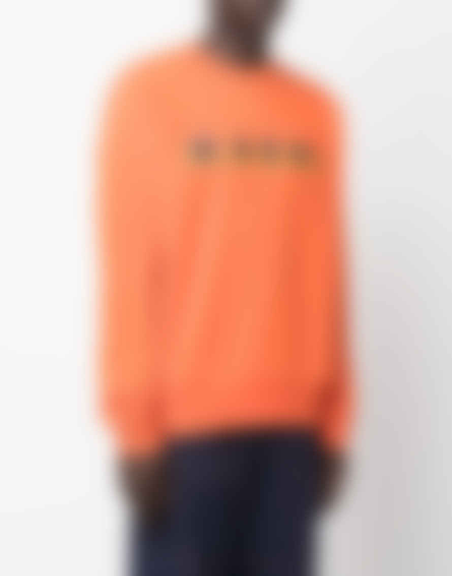 Marni Orange Logo Printed Crewneck Sweatshirt