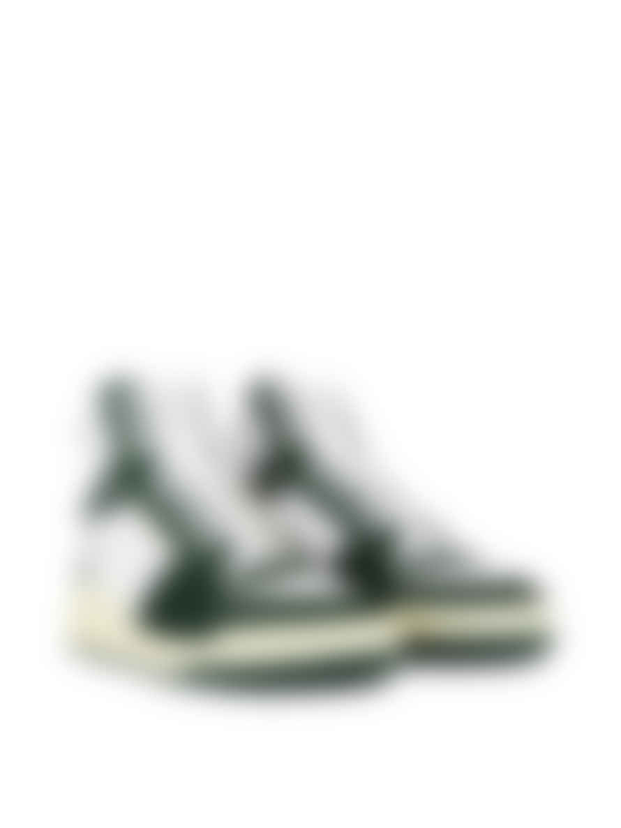 Saint Laurent Green Sl24 Logo Mid Top Sneakers