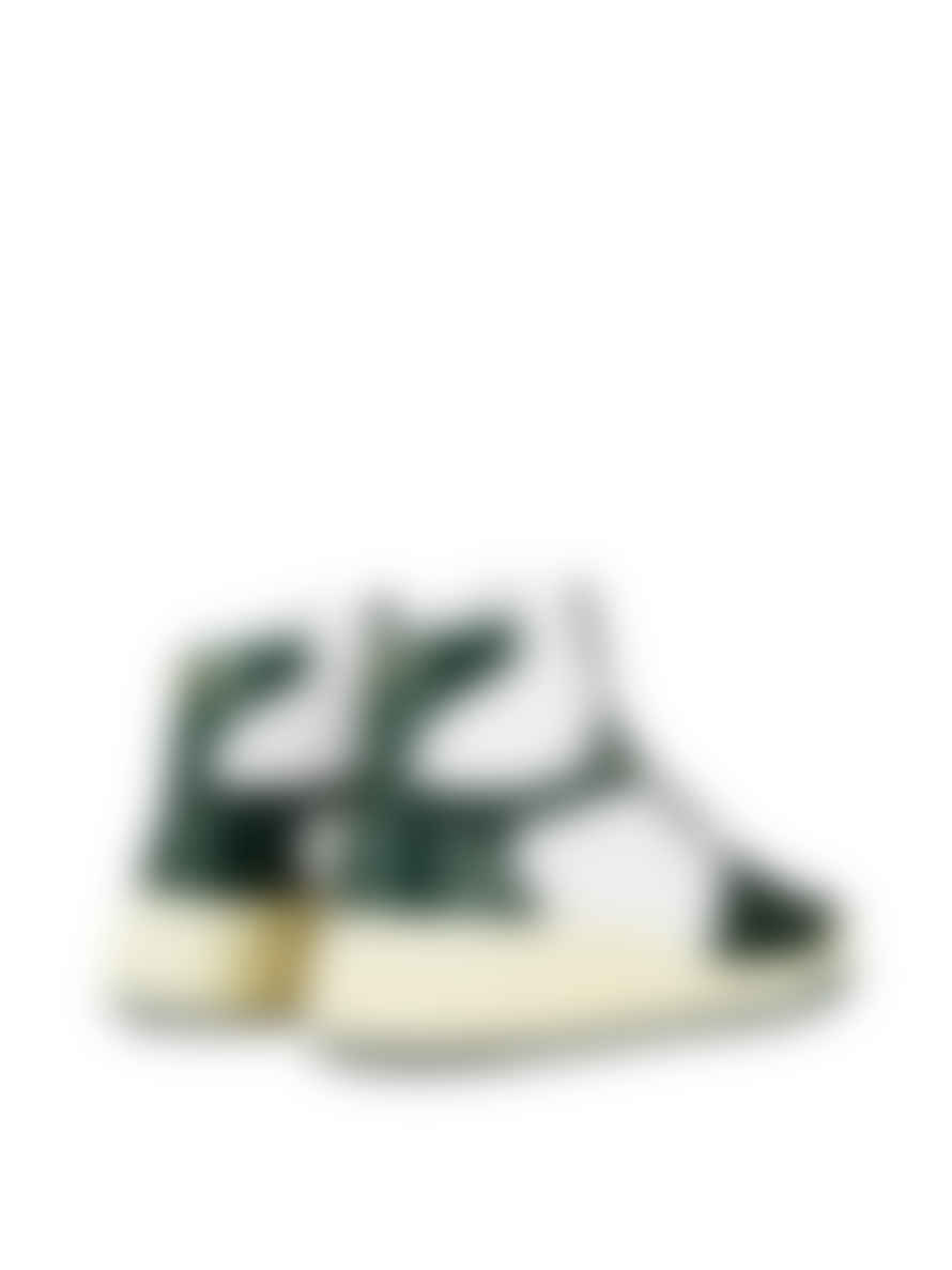 Saint Laurent Green Sl24 Logo Mid Top Sneakers