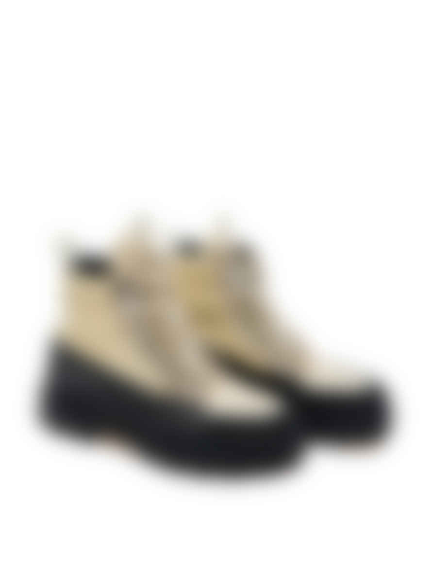 Filling Pieces  Black and Beige Mountain Boots