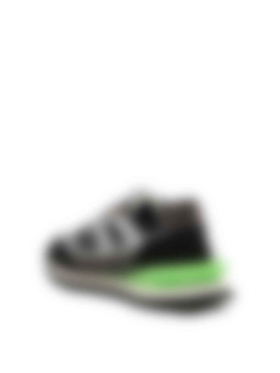 Axel Arigato Grey and Green Sonar Low Top Sneakers