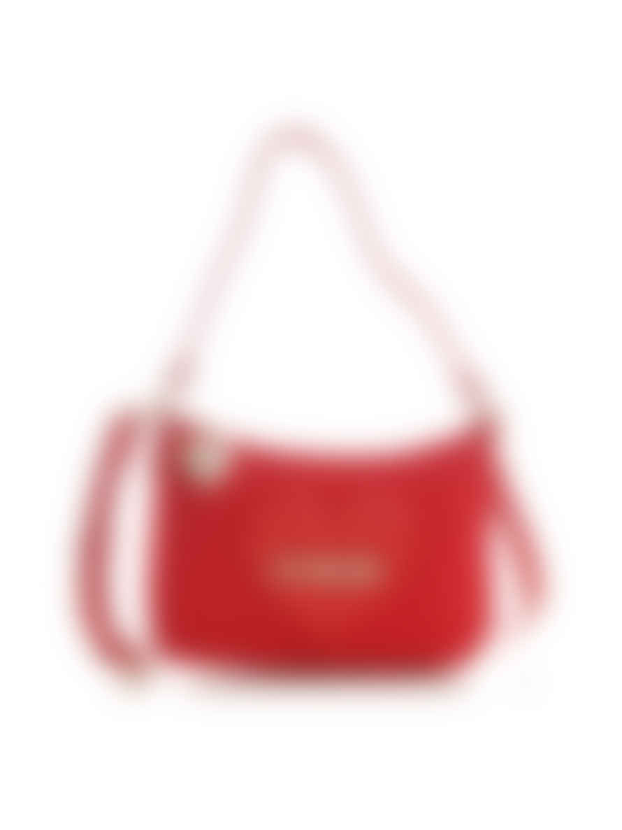 MOSCHINO Red Heart Logo Hobo Shoulder Bag