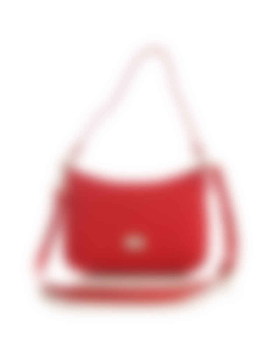 MOSCHINO Red Heart Logo Hobo Shoulder Bag