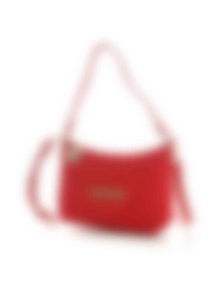 MOSCHINO Red Heart Logo Hobo Shoulder Bag