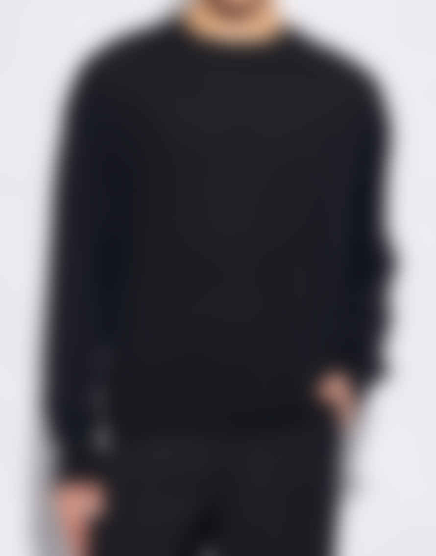 AMI Paris Black De Coeur Logo Sweater