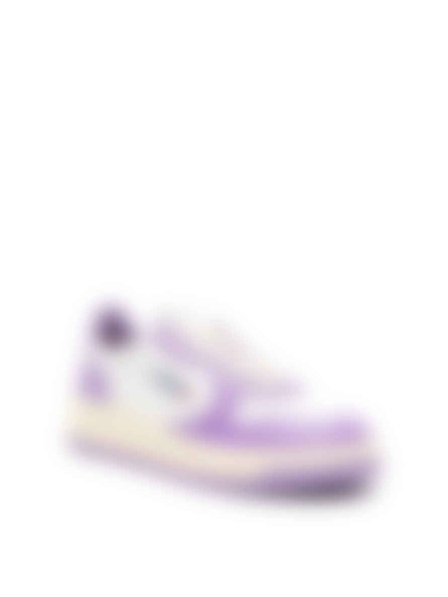 Autry White and Lavender Medalist 01 Low Sneakers