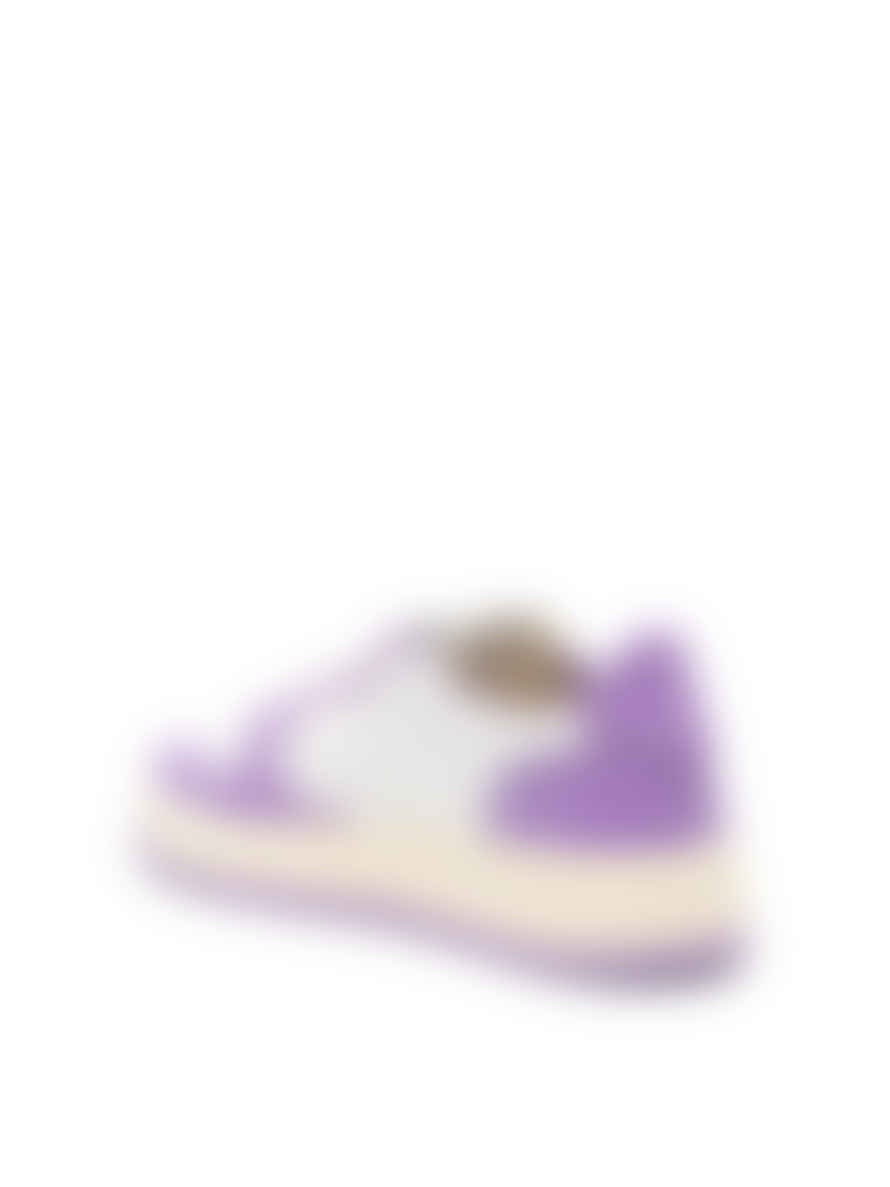 Autry White and Lavender Medalist 01 Low Sneakers