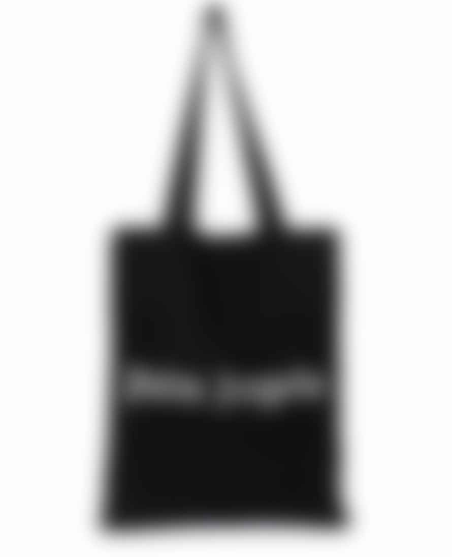 Palm Angels Black Knit Shopper Logo Tote Bag