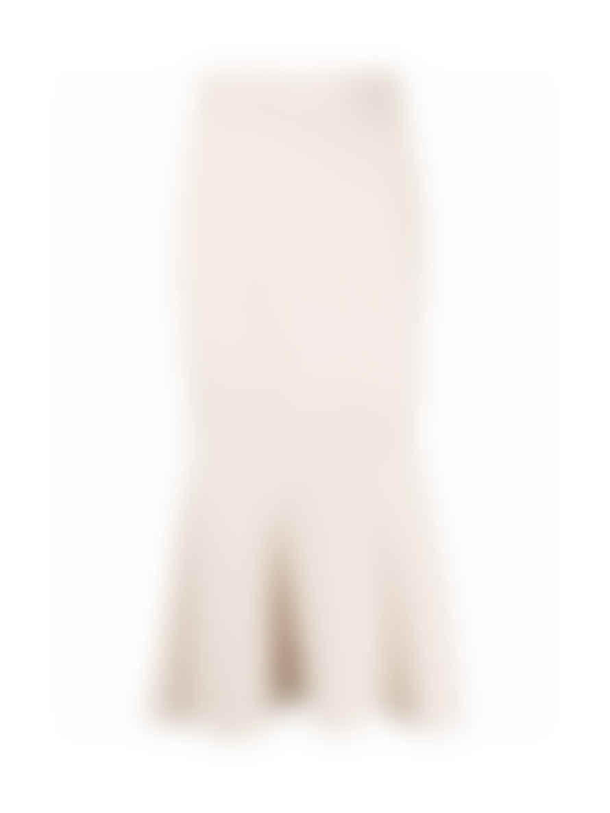 MONCLER Beige Knitted 952 Midi Tricot Skirt