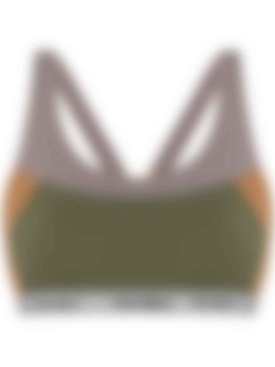 Palm Angels Medium Grey and Black Military Sport Bra