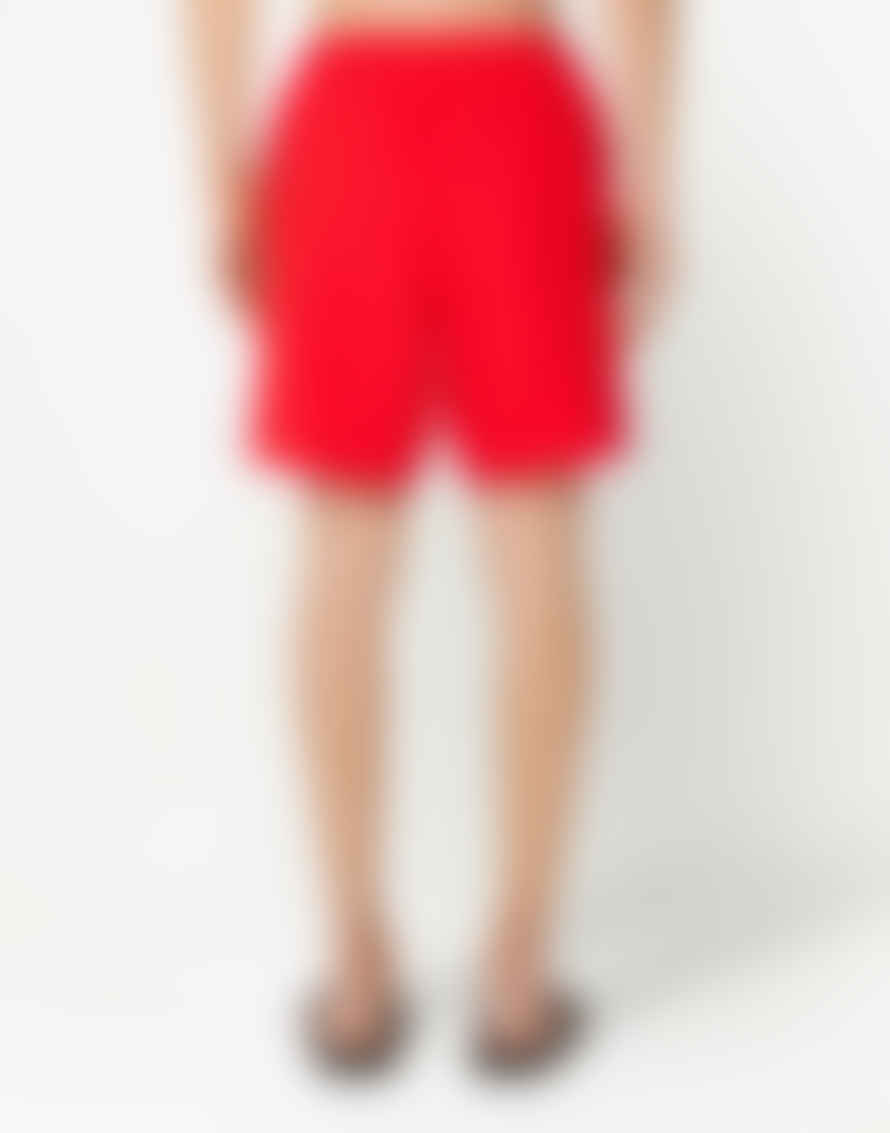 AMI Paris Red De Coeur Logo Swim Shorts