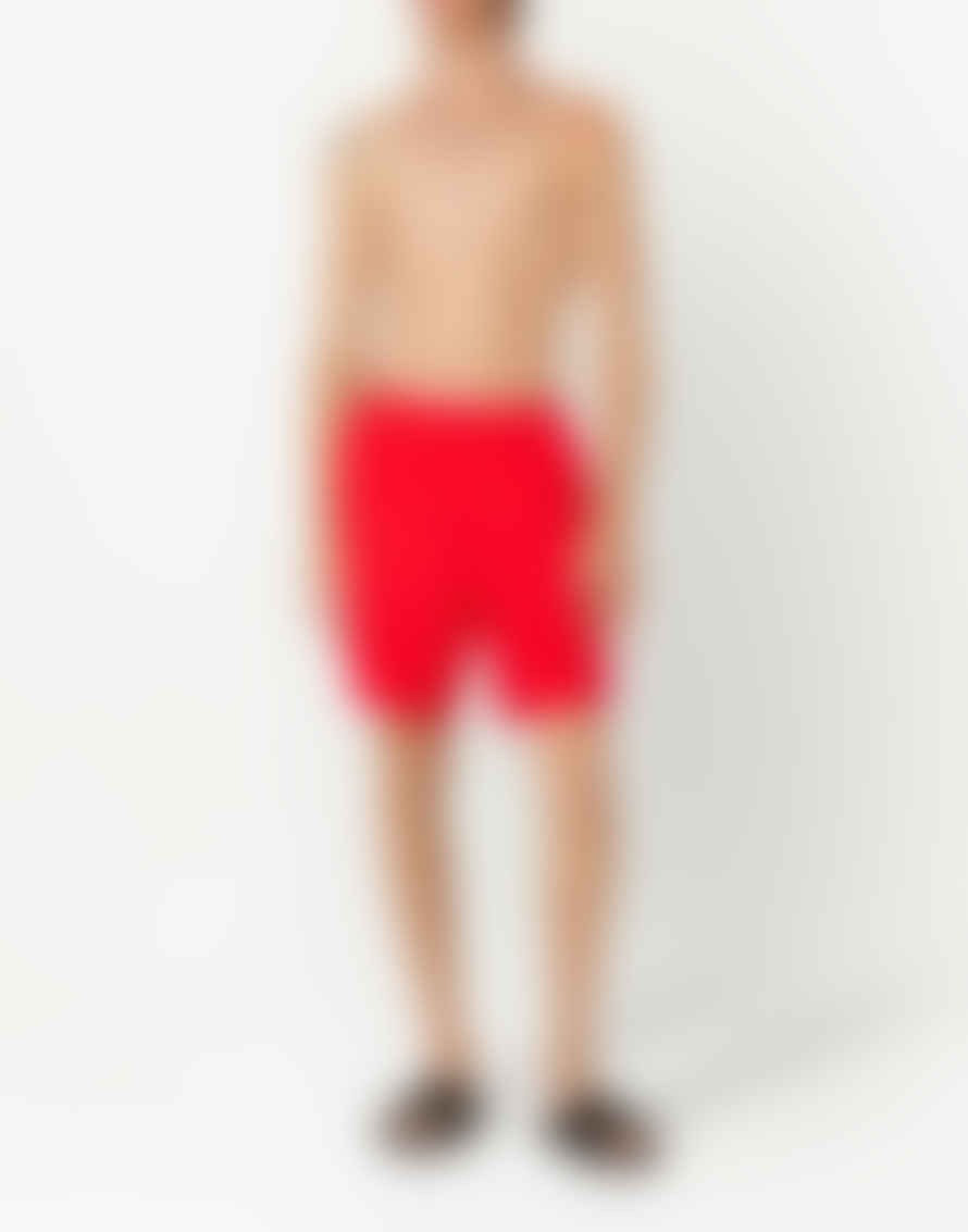 AMI Paris Red De Coeur Logo Swim Shorts