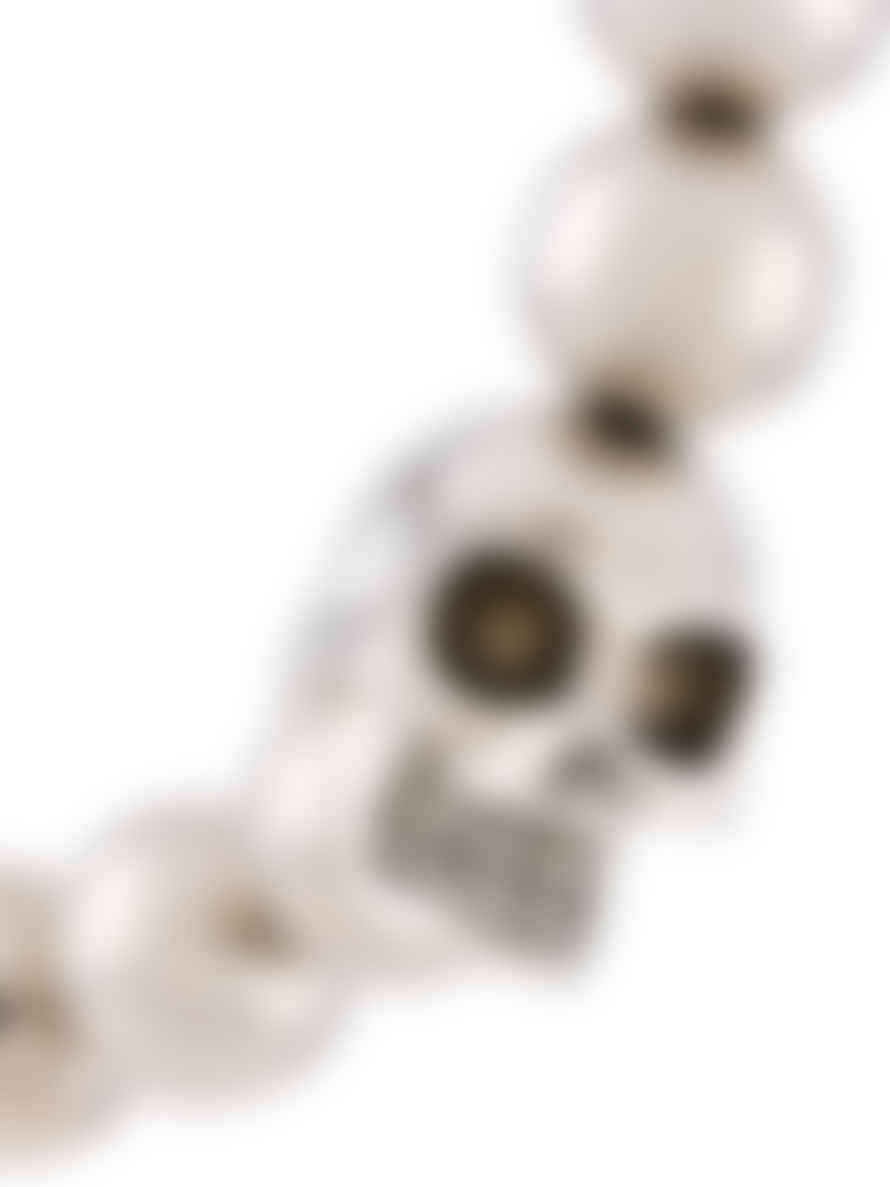 Alexander McQueen  Silver Skull Ball Logo Bracelet