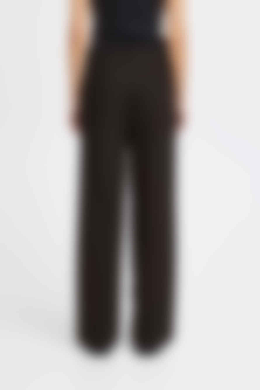 ICHI Ihlexi Black Casual Wide Leg Trousers