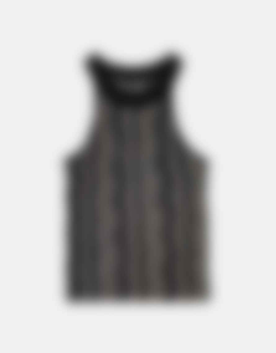 Luisa Cerano Luisa Cerano Wavy Sparkle Knitted Sleeveless Top Col: 001black/silver,