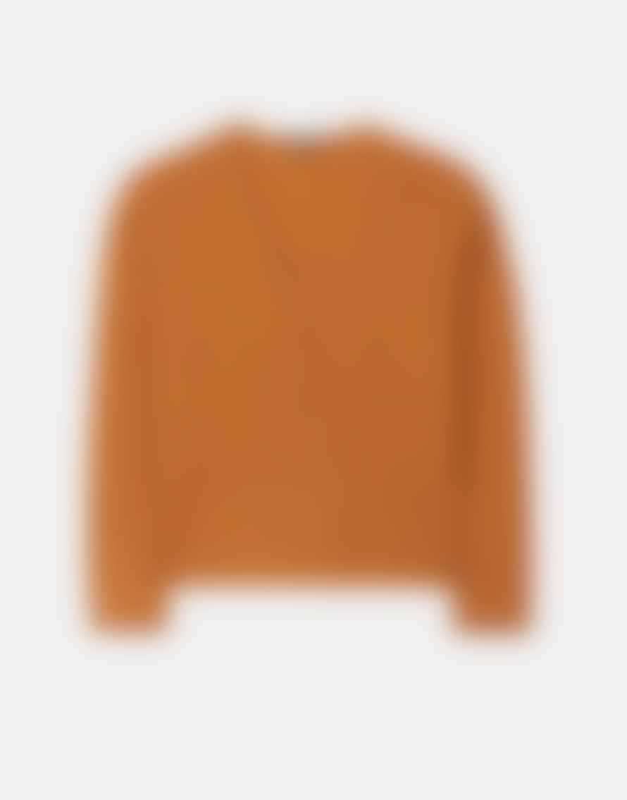 Luisa Cerano Luisa Cerano Thick Hem Soft V Neck Jumper Col: 650 Burnt Orange, Size: