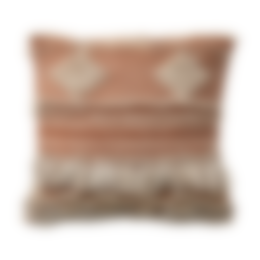 Affari Rust and Beige Textured Boho Cushion