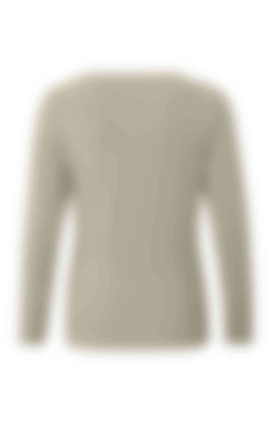 Yaya Beige Long Sleeves Boatneck T Shirt