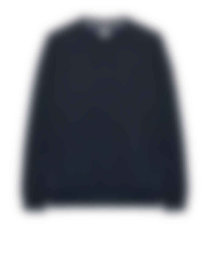 Weekend Offender F Bomb Crew Neck Sweatshirt With Parachute Overlay In Navy