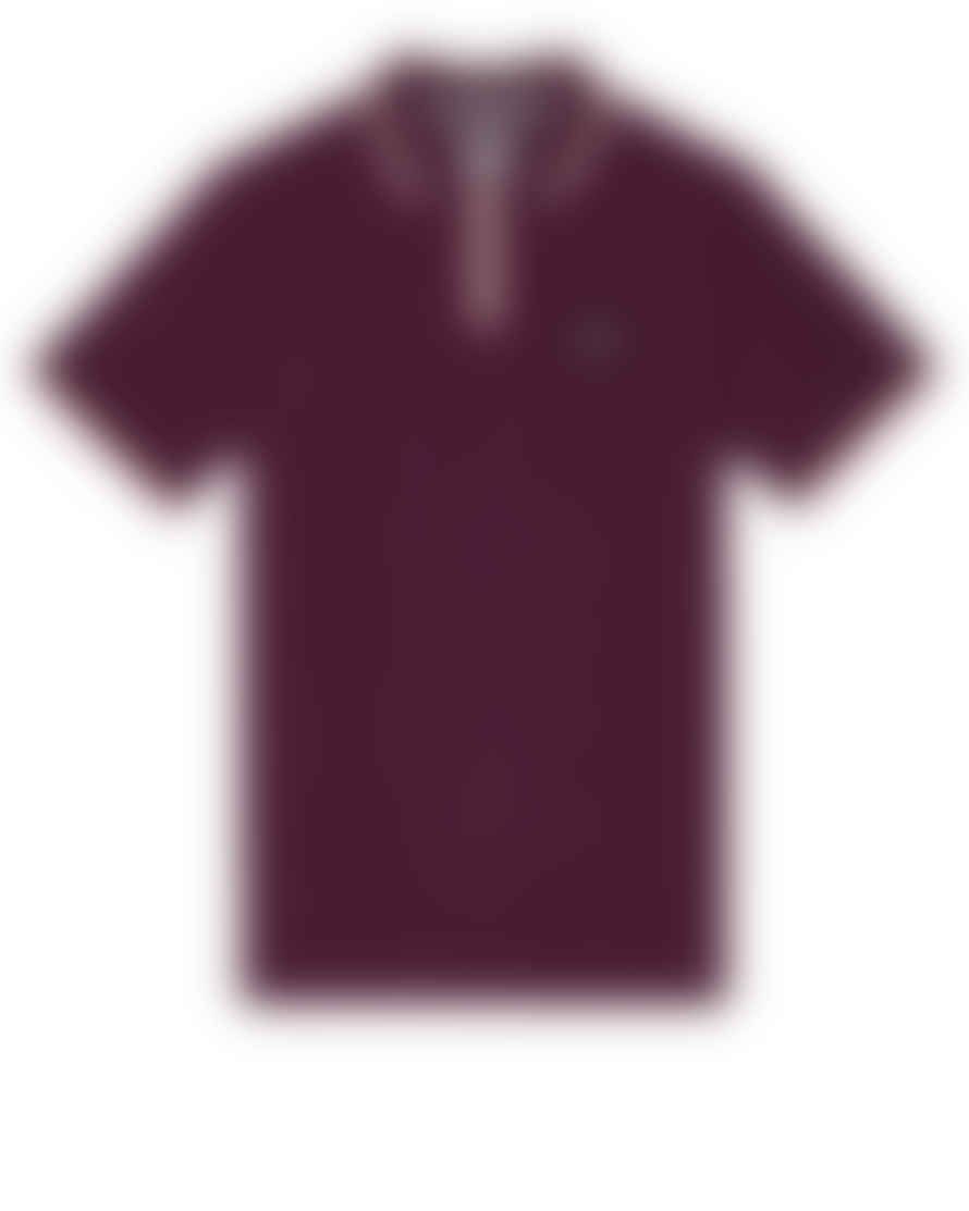 Weekend Offender Shore Zip Polo With Tipping In Acai Berry/abalone