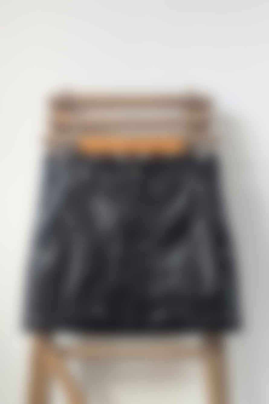 Marant Etoile Anais Faux-Leather Black Mini Skirt