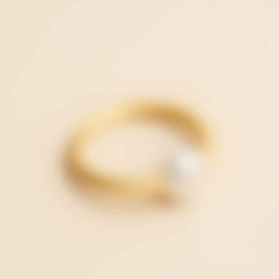 TUSKcollection Halus Gold Ring With Pearl Detail