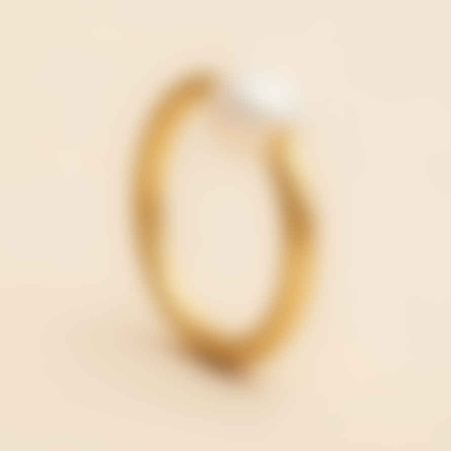 TUSKcollection Halus Gold Ring With Pearl Detail