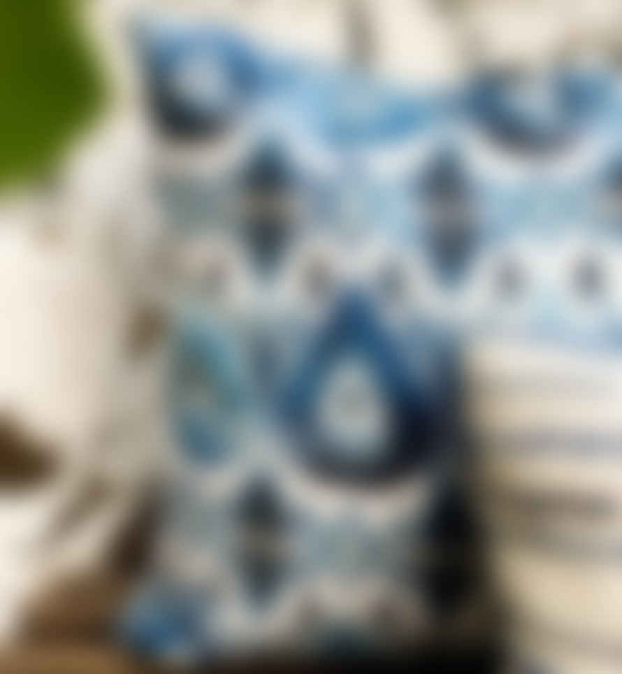 Designers Guild Cuzcita Indigo Outdoor Designers Guild Cushion 2 Different Sides Pattern With Filling