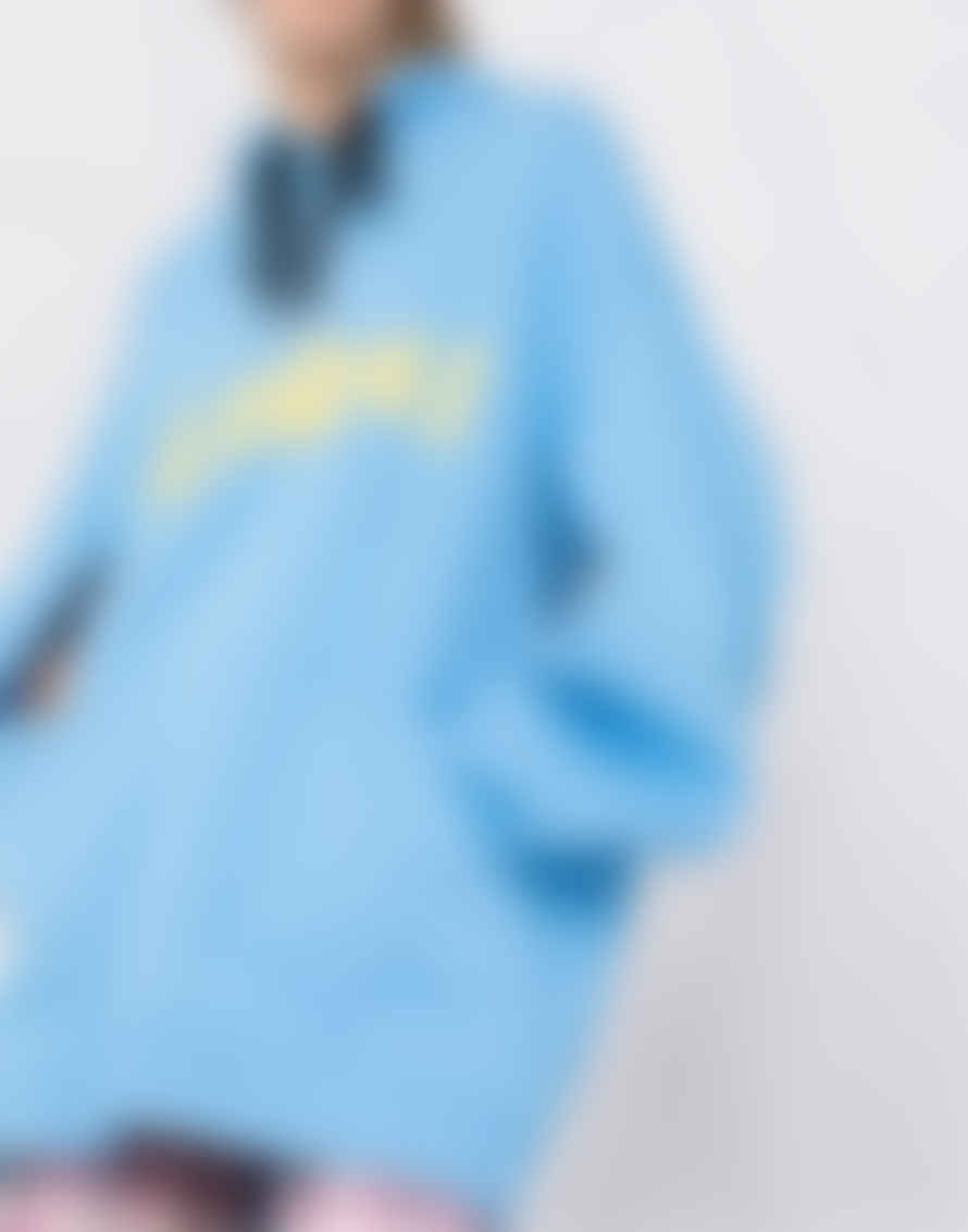 Marni Blue Longline Logo Hooded Sweatshirt