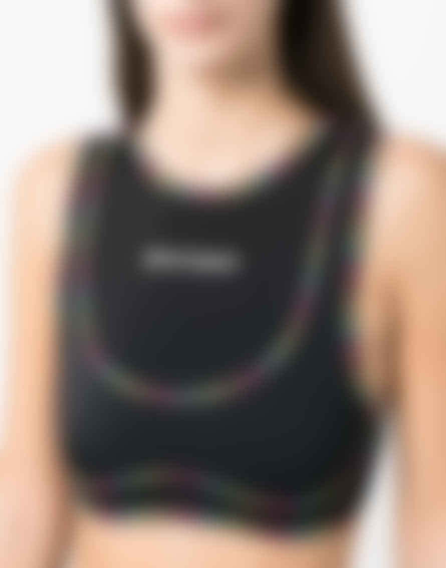 Palm Angels Black Rainbow Miami Logo Training Top