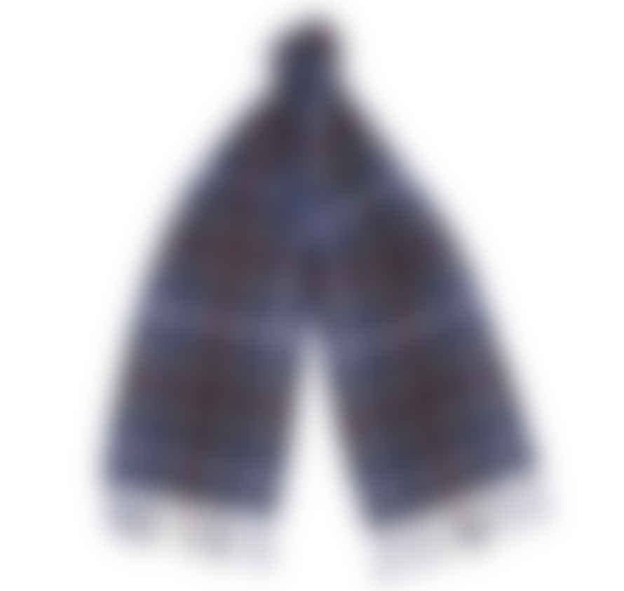 Barbour Tartan Lambswool Scarf - Navy/red