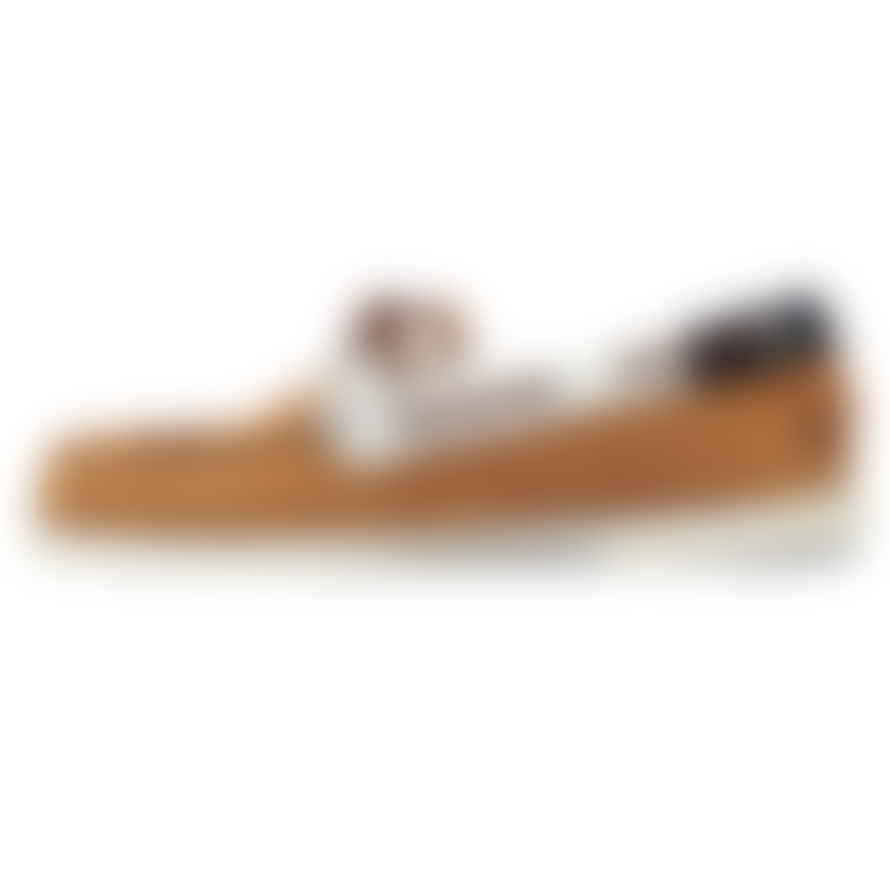 Sebago  Portland Suede Nubuck Tumbled Boat Shoes - Brown/navy/white