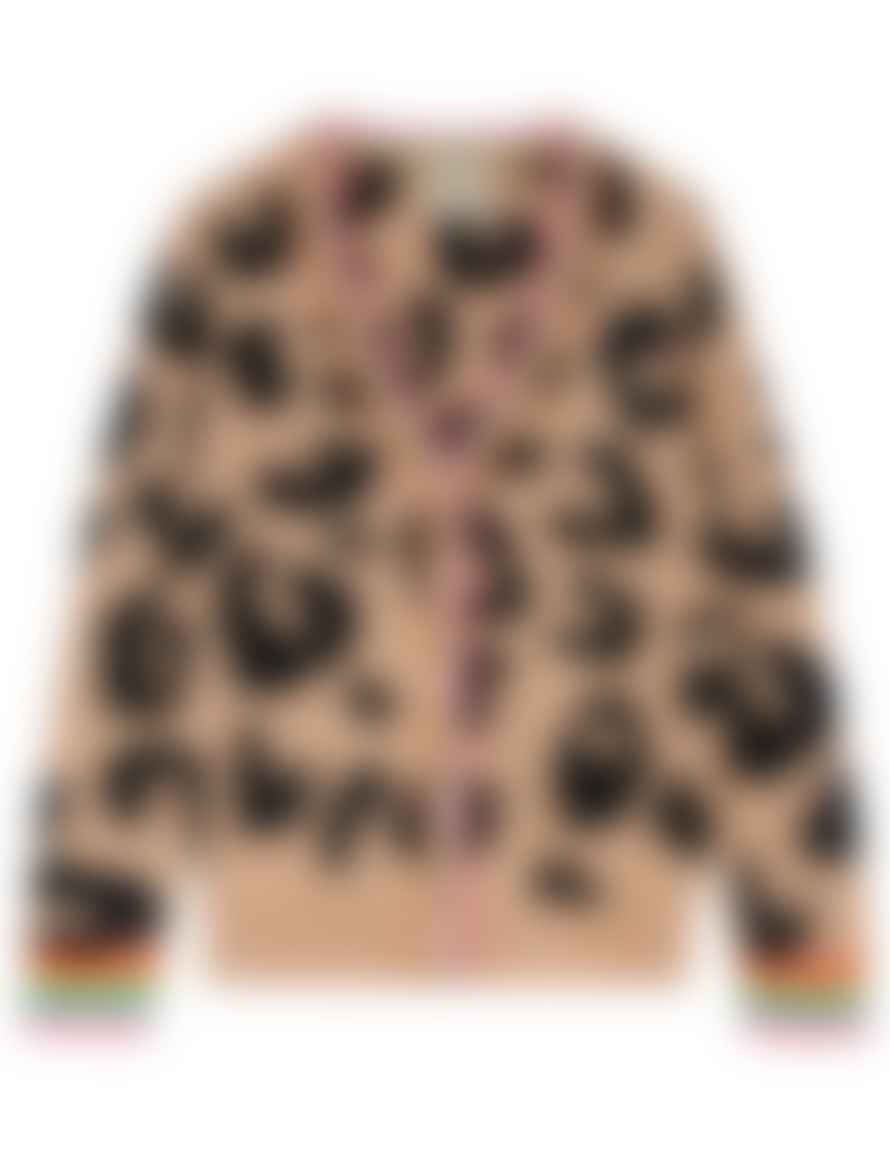 Jumper 1234 Jumper 1234 - Rainbow Leopard Cardigan - Camel