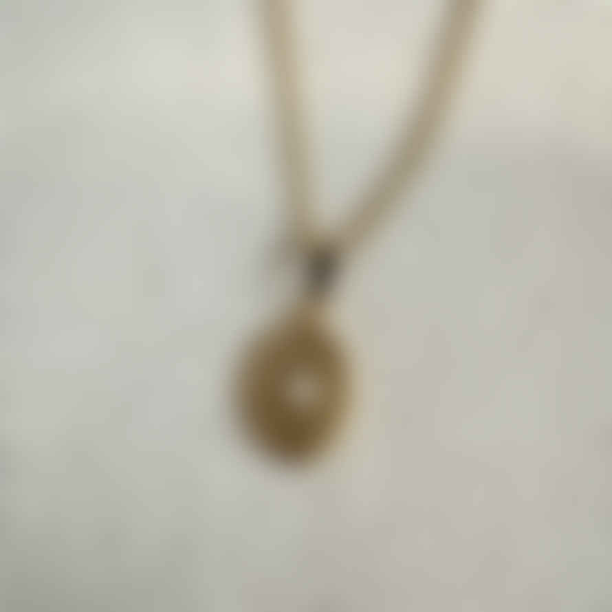 livs Necklace - French Gold Oval Pendant Ss