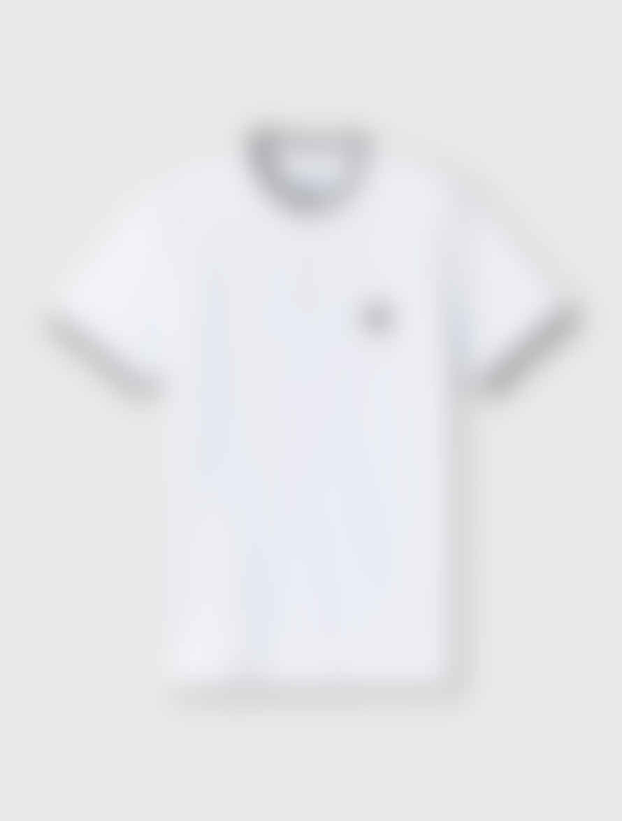 Pretty Green Allesley Tipped Grandad Polo-white