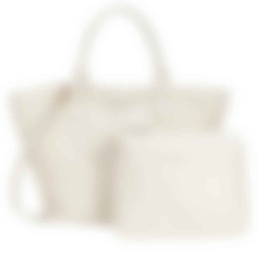 Every Other 12036 Large Bucket Style Sherpa Bag In White