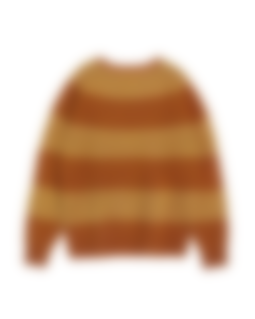 YMC Suedehead Stripe Crew Knit - Orange